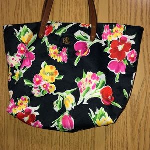 Ralph Lauren floral small tote purse